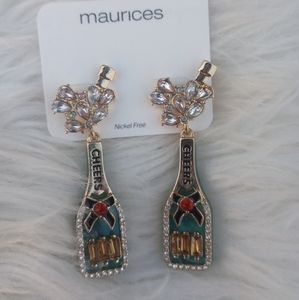 Maurice's New Year's Cheers Champagne Bottle Earrings